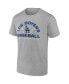 Фото #3 товара Men's Heathered Gray Los Angeles Dodgers Iconic Go for Two T-shirt