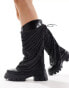 Фото #1 товара Azalea Wang Bloomfield embellished mesh chunky boot in black