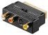 Wentronic SCART to Composite Audio/Video and S-Video Adapter - IN/OUT - SCART male (21-pin) > 3x RCA female + Mini-DIN 4 female (S-Video) - Gold-plated - black - SCART - 3x RCA / Mini-DIN 4 - Black