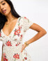 Фото #2 товара River Island Petite tie back embroidered floral maxi dress in cream