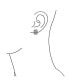 ფოტო #5 პროდუქტის Steampunk Two Tone Crystal Wide Half Hoop Clip On Earrings Non Pierced Ears Oxidized Brass
