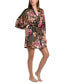 ფოტო #3 პროდუქტის Women's Printed Satin Wrap Robe