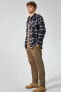 Фото #16 товара Рубашка мужская Koton Lacivert Ekose 4Wam60004Hw 7C1 из акрила с длинным рукавом