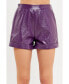 Women's Shiny Pu Shorts