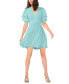 ფოტო #3 პროდუქტის Women's V-Neck Tiered Bubble Puff Sleeve Mini Dress