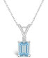 Фото #1 товара Macy's aquamarine (7/8 ct. t.w.) and Diamond Accent Pendant Necklace in 14K Yellow Gold or 14K White Gold