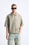 Faded leather effect overshirt