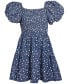 Фото #1 товара Big Girls Tiered Floral-Print Chambray Dress