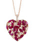 ფოტო #3 პროდუქტის EFFY® Ruby (2-3/8 ct. t.w.) & Diamond (1/4 ct. t.w.) 18" Pendant Necklace in 14k Rose Gold
