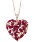 Фото #3 товара EFFY® Ruby (2-3/8 ct. t.w.) & Diamond (1/4 ct. t.w.) 18" Pendant Necklace in 14k Rose Gold