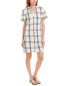 Pearl By Lela Rose Oversized Plaid Shirtdress Women's White 0