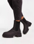 Фото #6 товара Schuh Wide Fit Amaya split sole chunky calf boots in black