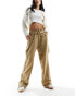 Фото #2 товара Pimkie baggy high waisted trousers in brown