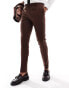 ASOS DESIGN super skinny with linen suit trouser in brown