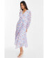 Фото #2 товара Women's Chiffon Jacquard Wrap Long Sleeve Maxi Dress