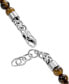 ფოტო #4 პროდუქტის Men's Lapis Lazuli Bead & Chain Bracelet in Stainless Steel (Also in Onyx & Tiger Eye)