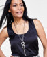 ფოტო #2 პროდუქტის Pavé & Beaded Hexagon Chain Tassel Pendant Necklace, 28" + 3" extender, Created for Macy's