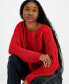 Juniors' Cable-Knit Long-Sleeve Sweater