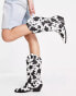 Фото #4 товара ASOS DESIGN Andi flat western knee boots in cow print