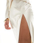 Фото #6 товара ASOS DESIGN satin maxi skirt with high side split co-ord in ivory