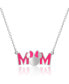 Minnie Mouse Pink Enamel Bow MOM Pendant Necklace - 18'' Chain