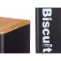 Biscuit and cake box Black Metal 13,7 x 16,5 x 14 cm (6 Units)