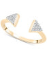 ფოტო #1 პროდუქტის Diamond Triangle Cluster Cuff Ring (1/6 ct. t.w.) in 10k Gold, Created for Macy's