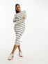 Фото #1 товара Vero Moda knitted stripe maxi dress in cream and black