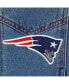Фото #3 товара Men's New England Patriots Hooded Full-Button Denim Jacket