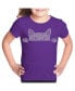 ფოტო #1 პროდუქტის Big Girl's Word Art T-shirt - Peeking Cat