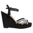 Фото #1 товара Nina Dion Rhinestone Platform Wedge Womens Black Dress Sandals DION-CV-BLKVEL