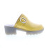 Fly London Enda ENDA510FLY-004 Womens Yellow Leather Slip On Mules Heels Shoes