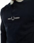 Fred Perry long sleeve relaxed fit polo in black with embroidered logo