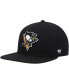 Men's Black Pittsburgh Penguins Sure Shot Captain Snapback Hat