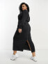 ASOS DESIGN Curve long sleeve maxi sweat dress in black