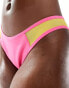 Фото #4 товара River Island mesh insert bikini bottom in pink colour block