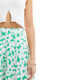 Фото #5 товара Wednesday's Girl floral bloom flippy mini skirt in white and green