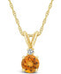 Фото #1 товара Macy's citrine (3/4 ct.t.w) and Diamond Accent Pendant Necklace in 14K Yellow Gold