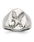 Stainless Steel Sterling Silver Rhodium-plated Eagle Ring