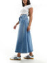 Фото #9 товара Vero Moda a-line denim maxi skirt in medium blue wash