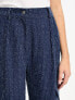 Object Tall textured denim cargo trouser in dark blue wash