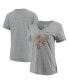 Women's Heathered Gray Texas Longhorns Vault Tri-Blend V-Neck T-shirt