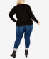 ფოტო #5 პროდუქტის Plus Size Cold Shoulder Round Neck Sweater