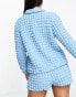 ASOS DESIGN Lounge popcorn texture shirt & short set in blue