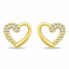 Charming gold-plated jewelry set Hearts with zircons SET259Y (necklace, earrings)