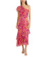 ფოტო #3 პროდუქტის Women's One-Shoulder Ruffled-Sleeve Maxi Dress