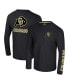 Men's Black Colorado Buffaloes Logo Lockup 3-Hit Active Blend Long Sleeve T-Shirt