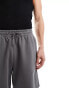 Weekday relaxed fit jersey shorts in off-black