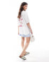 ASOS DESIGN oversized t-shirt with wine and oysters in graphic in white Бежевый, M - EU 40-42 - фото #3