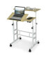 Mobile Standing up Desk Adjustable Computer Desk Tilting Workstation Бежевый, 27 - фото #1